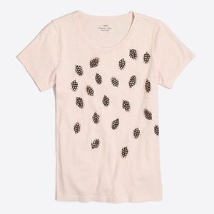 J. Crew Metallic Feathers Collector T-shirt
